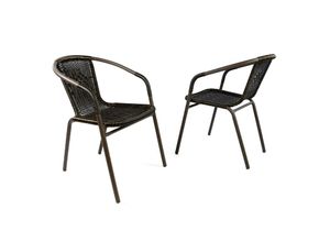 Gartenstuhl VCM "Bistro Stuhl - Rattangeflecht", braun, Obermaterial: 100% Kunststoff plastic., Stühle, Gartenstuhl