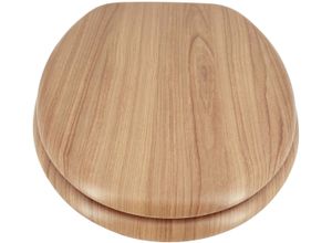 WC-Sitz ADOB, braun (nussbaum), B:37,5cm L:44,5cm, WC-Sitze, äußerst stabil, Messing verchromte Scharniere