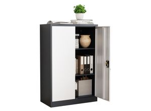 Aktenschrank VCM "Büroschrank Stahlschrank abschließbar Malivo 3fach", weiß (anthrazit, weiß), B:80cm T:40cm, Obermaterial: 100% Metall MT., Schränke