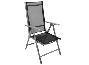 Gartenstuhl VCM "Gartenstuhl klappbar / Klappsessel / Campingstuhl", schwarz, Obermaterial: 100% Metall MT., Stühle, Gartenstuhl