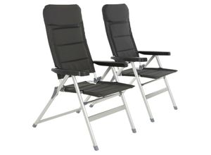 Gartenstuhl VCM "2er Hochlehner Gartenstuhl Outdoor Stuhl Garten", schwarz, Obermaterial: 100% Metall MT., Stühle, Gartenstuhl