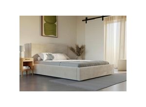 Boxxx Polsterbett, Beige, Holz, Metall,