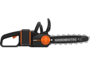 Akku-Kettensäge WORX "WG350E Nitro Profi", schwarz, B:23,4cm H:21,5cm T:67,3cm, Kunststoff, Kettensägen, leistungsstarke Holzsäge, 10m/s, inkl. Akku und Ladegerät