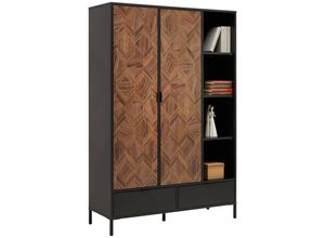 Hom`in Highboard, Schwarz, Gold, Metall,
