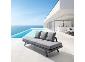 Relaxliege Ilva Blue Dunkelgrau Outdoorstoff/Metall
