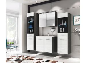 Badmöbel-Set 5-tlg. Madrit mit LED