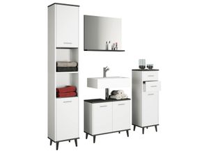 Badmöbel-Set 4-tlg. Landos Anthrazit/Weiß