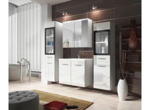 Badmöbel-Set 5-tlg. Madrit mit LED