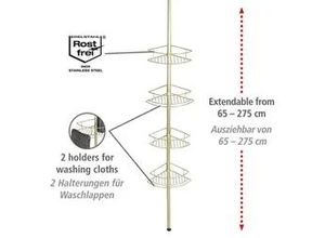 Teleskop-Eckregal Mod. Dolcedo Gold matt, rostfrei