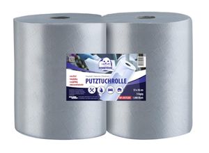 Walter Schmidt Chemie Putztuchrolle 33x36cm, 500Blatt, 3-lagig, Doppelpack 4377000000 Putz-Papierrolle