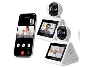 LUVISION 2er Set PTZ Gegensprechkamera Video Anruf Kamera Telefonkamera WLAN Überwachungskamera Senioren Baby Überwachung Autotracking 4MP