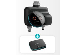 Bewässerungscomputer GARDENA "smart Dual Water Control Set", schwarz, türkis, B:164mm H:250mm L:225mm, Kunststoff, Bewässerungscomputer