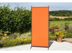 Sichtschutz Textil Silber/Terracotta