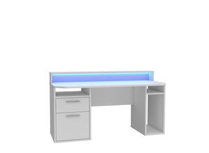 Mid.you Gamingtisch, Weiß, Metall, Kunststoff,