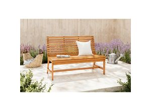 Ambia Garden Gartenbank, Teak, Holz, Akazie, Hartholz, 2-Sitzer, 125x87x66 cm, Gartenmöbel, Gartenbänke