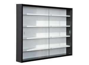 Mid.you Hängevitrine, Schwarz, Weiß, Holzwerkstoff,