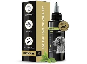 Peticare Anti-Parasiten Mittel für Hunde gegen Milben Flöhe Pilze 100 ml