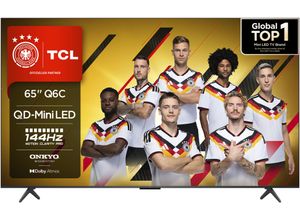 TCL Mini-LED-Fernseher "65Q6CX1", Energieeffizienz: F (A-G), schwarz, 65, Fernseher, 4K Multi-HDR Dolby Vision, 144Hz, ONKYO Dolby Atmos, Apple Airplay 2