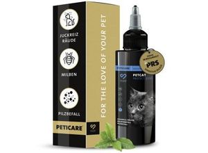 Peticare Anti-Parasiten Mittel für Katzen gegen Milben Flöhe Pilze 50 ml