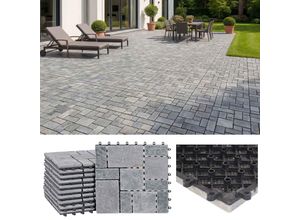 Steinfliese MCW-K70, Bodenfliese Steckfliese Balkon/Terrasse