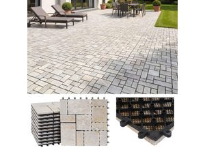 Steinfliese MCW-K70, Bodenfliese Steckfliese Balkon/Terrasse