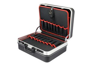 HMF 15601-02 Werkzeugkoffer leer, Werkzeugkiste groß aus ABS-Kunststoff, 47 x 40 x 22 cm