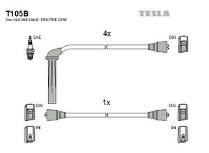 Tesla Zündleitungssatz t105b für SAAB