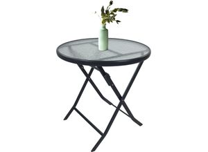 Gartentisch VCM "Bistrotisch Garten Balkontisch 70 cm Ø Sonlas", schwarz (anthrazit), B:70cm T:70cm, Tische, Gartentisch