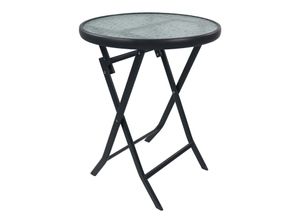 Gartentisch VCM "Bistrotisch Garten Balkontisch 55 cm Ø Sonlas", anthrazit, B:55cm T:55cm, Tische, Gartentisch