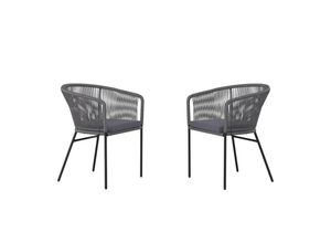 Ambia Garden Gartensessel-Set, Grau, Schwarz,