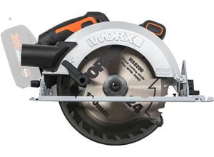 Akku-Handkreissäge WORX "WX520.9 NITRO", schwarz (scharz), B:17mm H:24,8mm L:32,6mm, Sägemaschinen, 190 mm Sägeblatt, Brushless-Motor, ohne Akku & Schnellladegerät