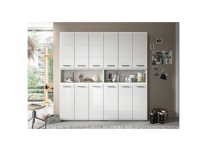 Mid.you Hochschrank, Weiß, Weiß Hochglanz,