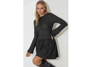 Kreuzkragen Langarm Skater Mini Kleid