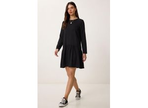 Volant-Ärmelschnitt Langarm Mini Kleid