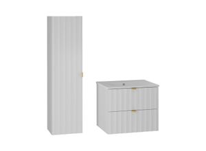 BADMÖBEL 60cm Lexa 2er-Set Weiß