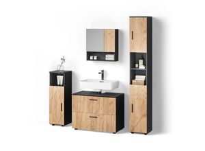 BADMÖBEL-SET Ronco Goldkraft Eiche/Anthrazit 4