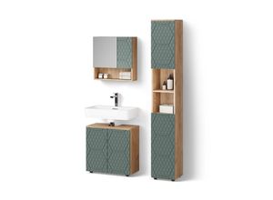 BADMÖBEL-SET Ronco Grün/Goldkraft Eiche 3