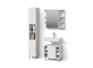 BADMÖBEL-SET Fucino Weiß 3 Teile,