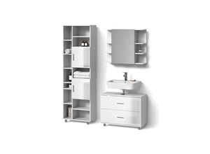 BADMÖBEL-SET Eisak Weiß Hochglanz 3