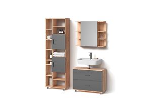 BADMÖBEL-SET Eisak Anthrazit/Goldkraft Eiche 3