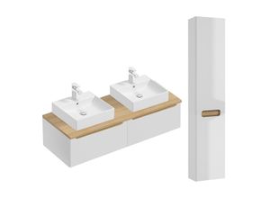 BADMÖBEL 120cm Livia 2er-Set Weiß