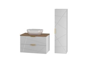 BADMÖBEL 80.6cm Aurora 2er-Set Weiß