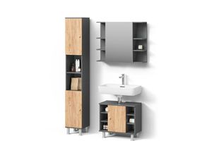 BADMÖBEL-SET Fucino Anthrazit/Goldkraft Eiche 3