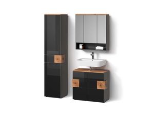 BADMÖBEL-SET Tanaro Anthrazit 3 Teile,