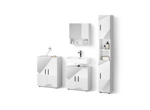 BADMÖBEL-SET Ronco Weiß Hochglanz mit