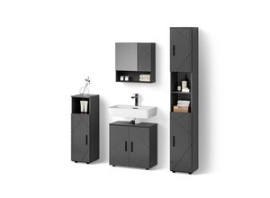 BADMÖBEL-SET Ronco Anthrazit Hochglanz 4