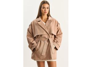 Oversize Kunstwildleder-Trenchcoat