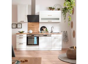 Mid.you Küchenleerblock, Weiß, Glas, Holzwerkstoff,