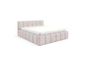 Dekori_Interiors Polsterbett, Creme, Holz, 140x200