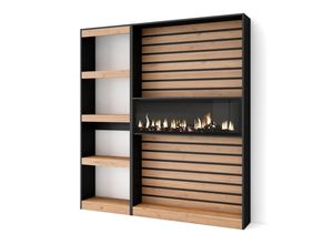 Skraut Home Regal, Eiche, Schwarz,